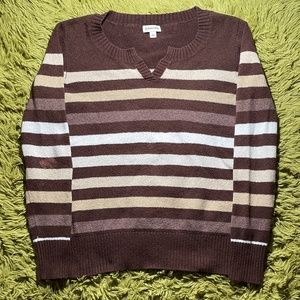 brown and beige st. john’s bay long sleeved shirt